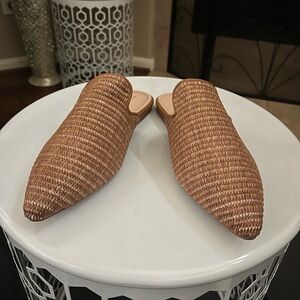 TILOCOW Women's Tan Woven Mules